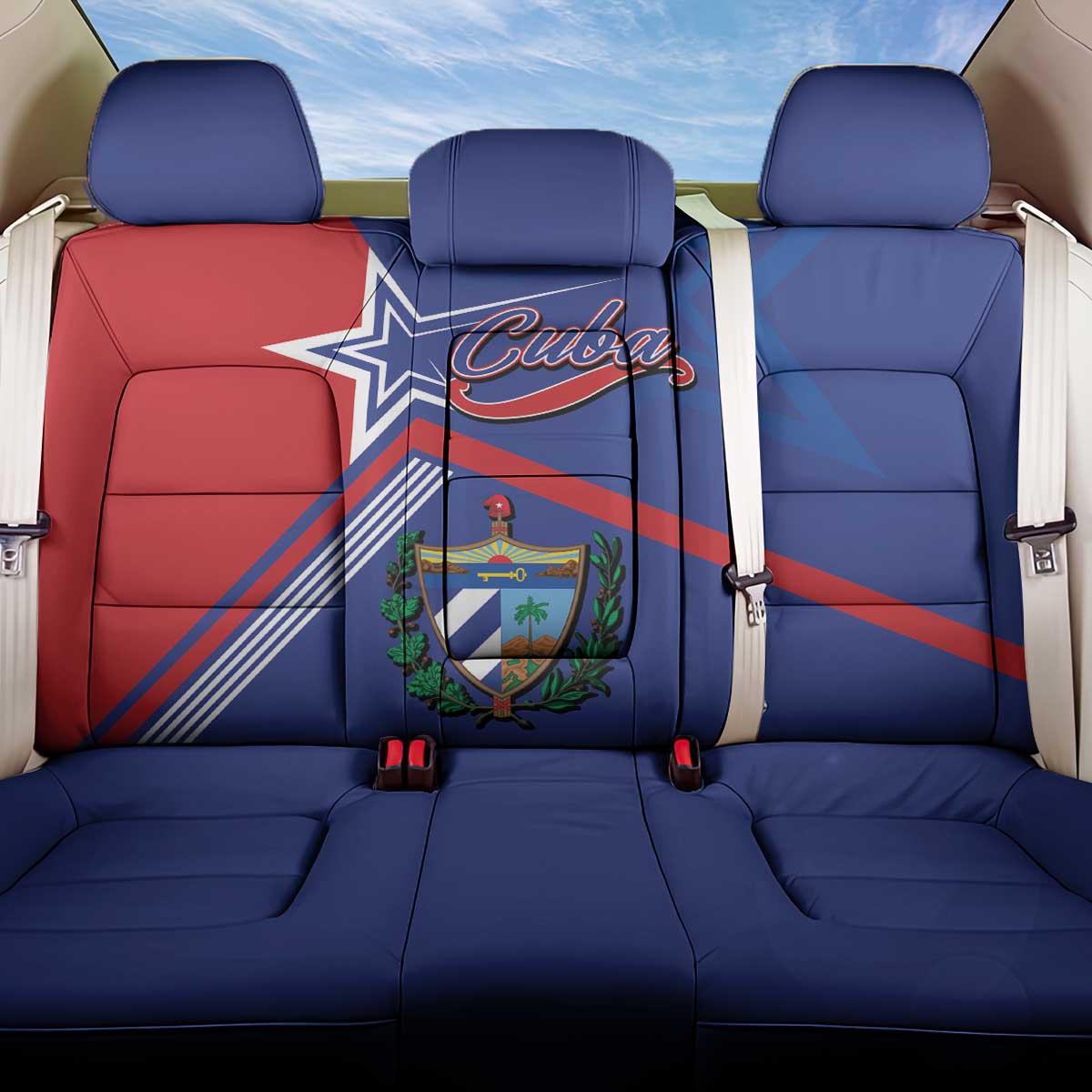 Cuba Coat Of Arms Back Car Seat Cover The Pearl Of The Antilles