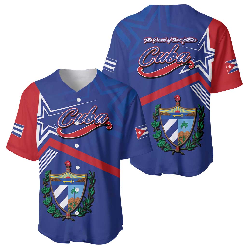 Cuba Coat Of Arms Baseball Jersey The Pearl Of The Antilles