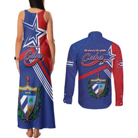 Cuba Coat Of Arms Couples Matching Tank Maxi Dress and Long Sleeve Button Shirt The Pearl Of The Antilles