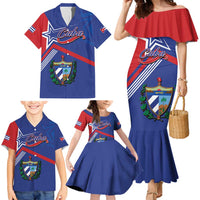 Cuba Coat Of Arms Family Matching Mermaid Dress and Hawaiian Shirt The Pearl Of The Antilles