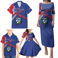 Cuba Coat Of Arms Family Matching Puletasi and Hawaiian Shirt The Pearl Of The Antilles