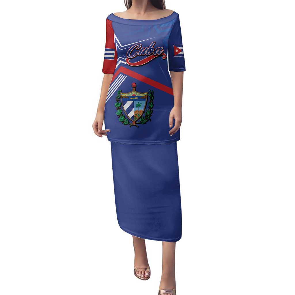 Cuba Coat Of Arms Family Matching Puletasi and Hawaiian Shirt The Pearl Of The Antilles