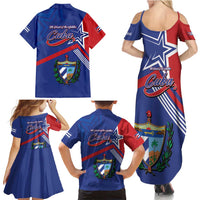 Cuba Coat Of Arms Family Matching Summer Maxi Dress and Hawaiian Shirt The Pearl Of The Antilles