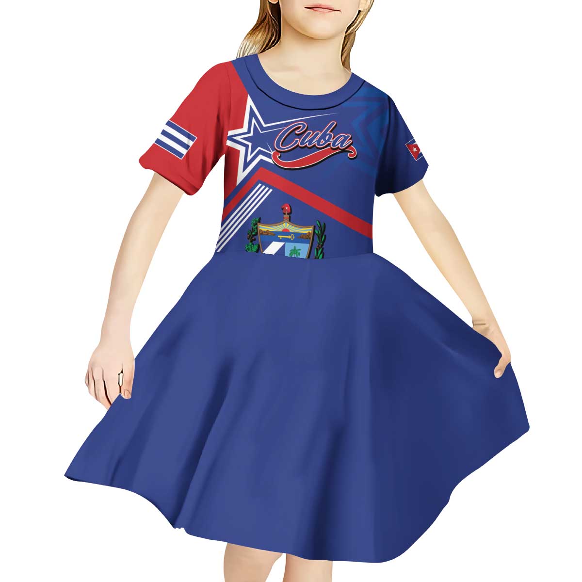 Cuba Coat Of Arms Kid Short Sleeve Dress The Pearl Of The Antilles
