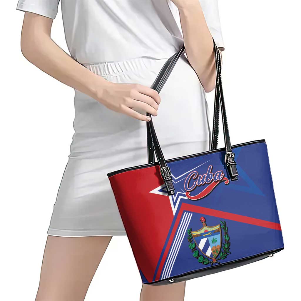 Cuba Coat Of Arms Leather Tote Bag The Pearl Of The Antilles