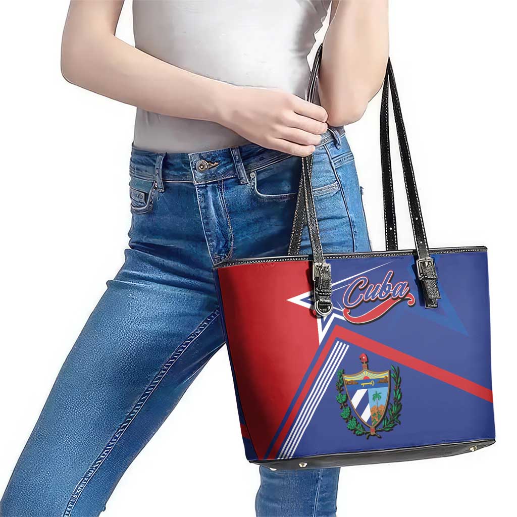 Cuba Coat Of Arms Leather Tote Bag The Pearl Of The Antilles