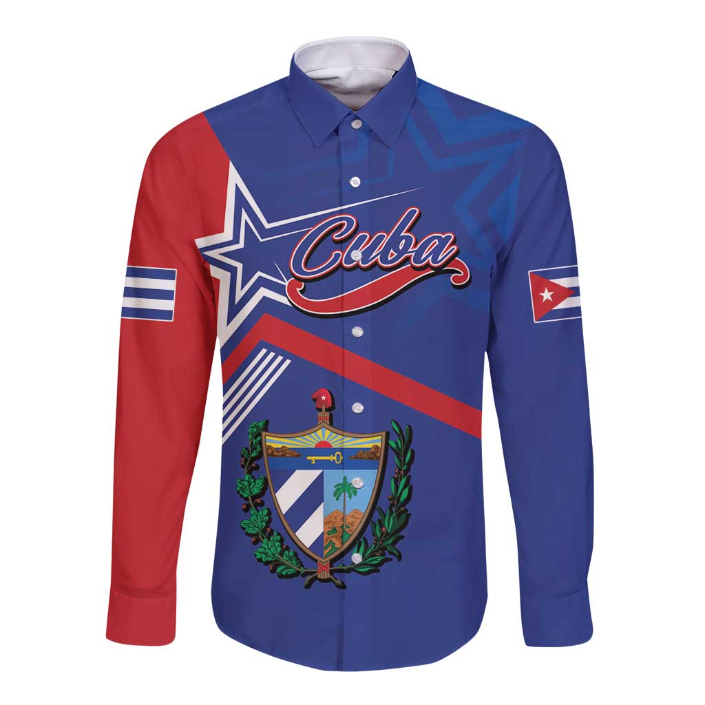 Cuba Coat Of Arms Long Sleeve Button Shirt The Pearl Of The Antilles