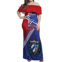 Cuba Coat Of Arms Off Shoulder Maxi Dress The Pearl Of The Antilles