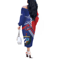 Cuba Coat Of Arms Off The Shoulder Long Sleeve Dress The Pearl Of The Antilles