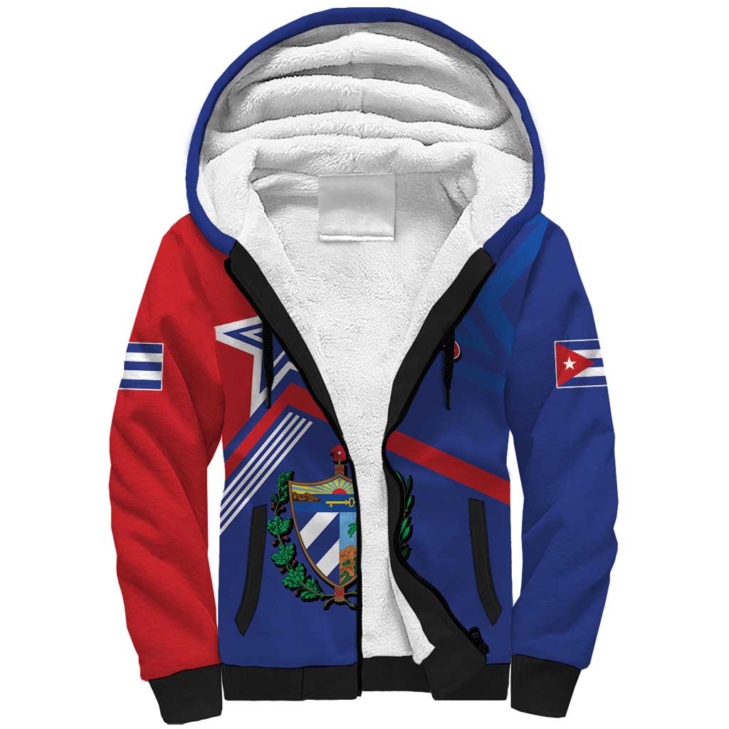 Cuba Coat Of Arms Sherpa Hoodie The Pearl Of The Antilles