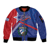 Cuba Coat Of Arms Sleeve Zip Bomber Jacket The Pearl Of The Antilles