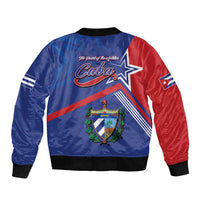 Cuba Coat Of Arms Sleeve Zip Bomber Jacket The Pearl Of The Antilles