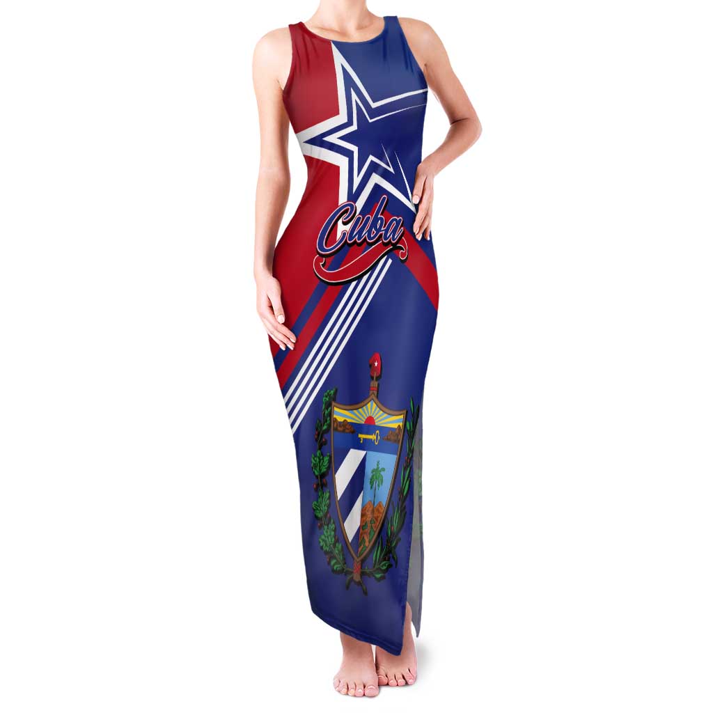 Cuba Coat Of Arms Tank Maxi Dress The Pearl Of The Antilles