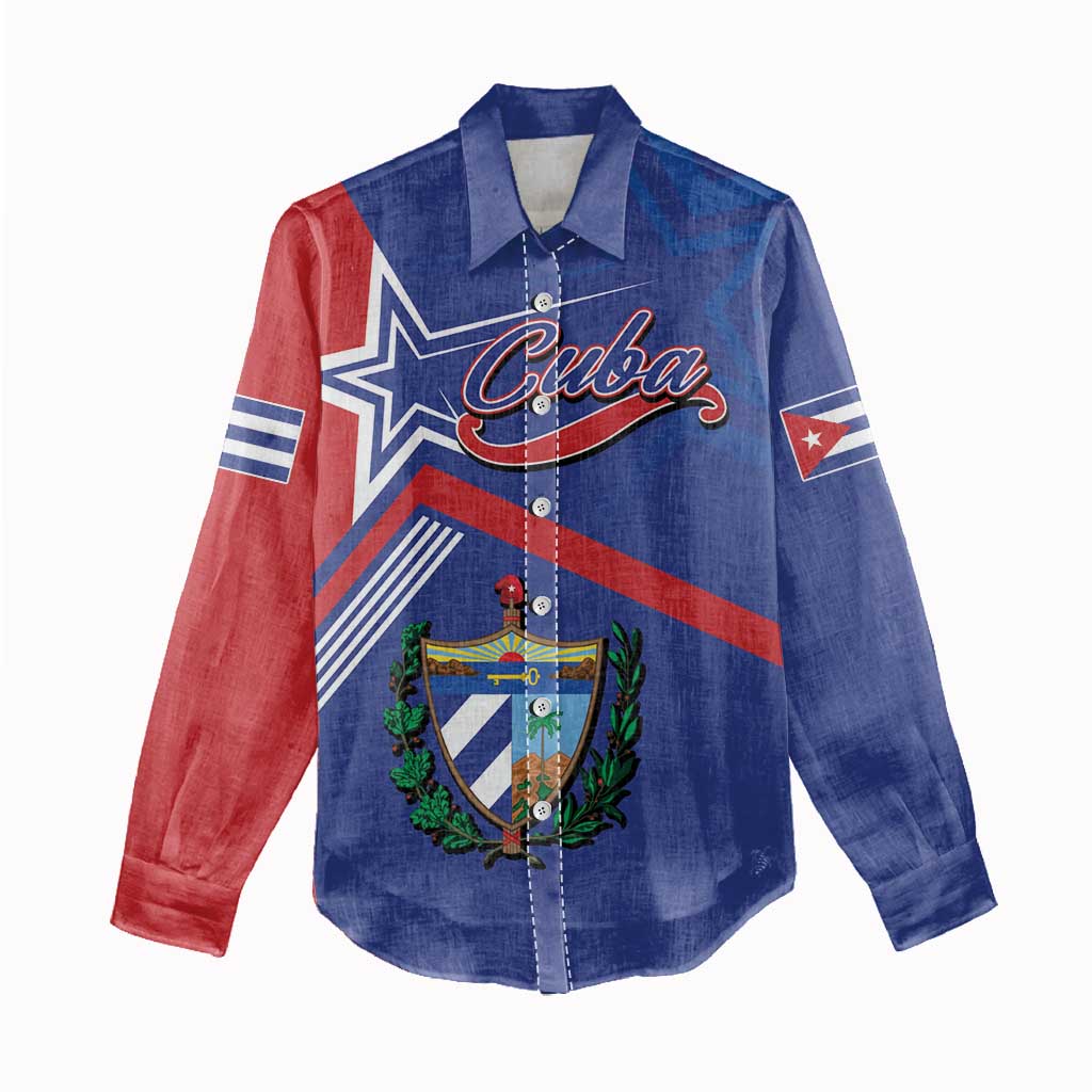 Cuba Coat Of Arms Women Casual Shirt The Pearl Of The Antilles