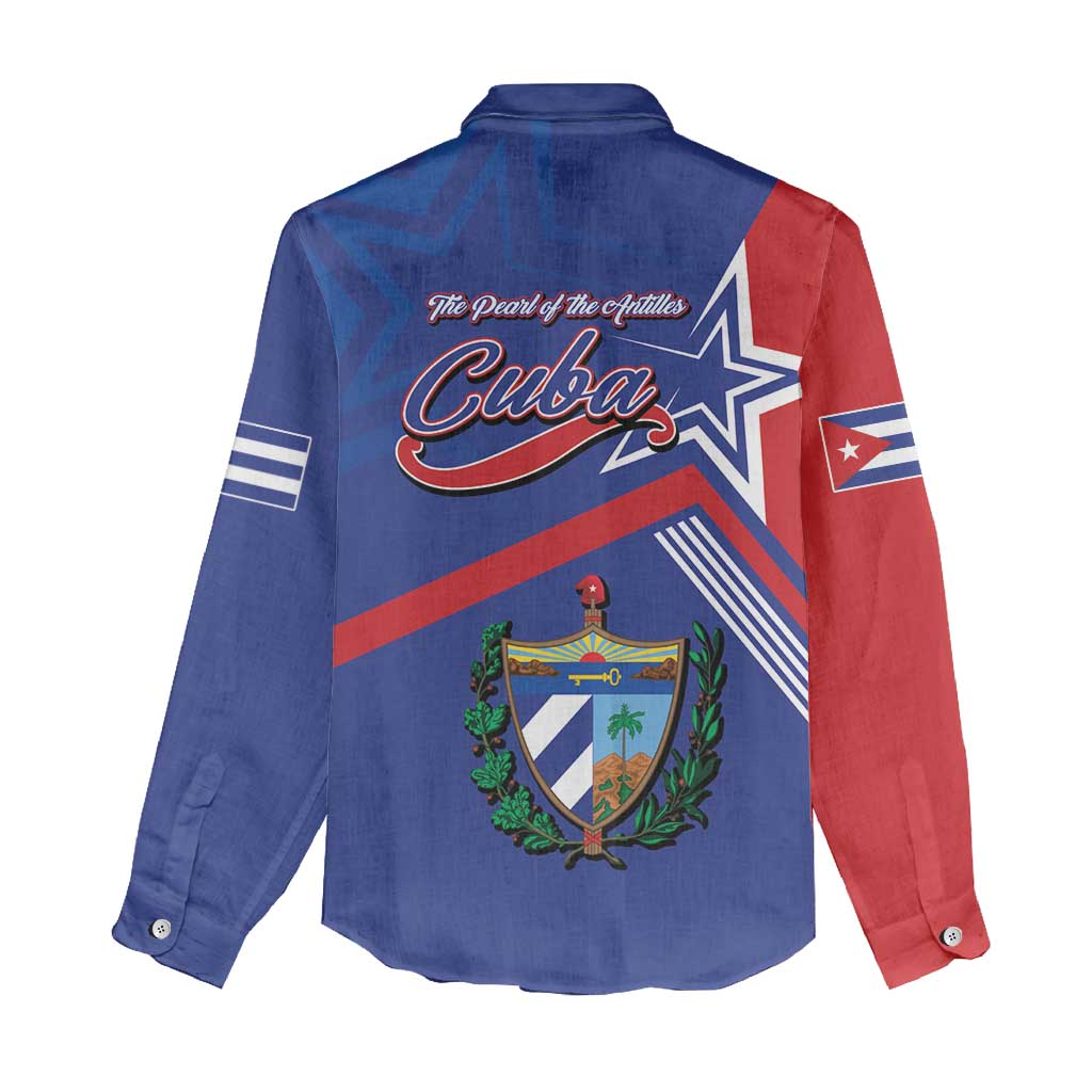 Cuba Coat Of Arms Women Casual Shirt The Pearl Of The Antilles