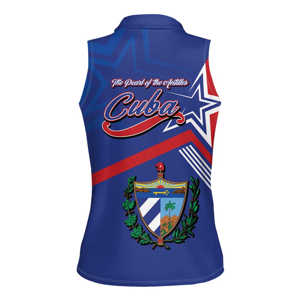 Cuba Coat Of Arms Women Sleeveless Polo Shirt The Pearl Of The Antilles