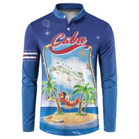 Cuba Button Sweatshirt Funny Macaw Decorative Map