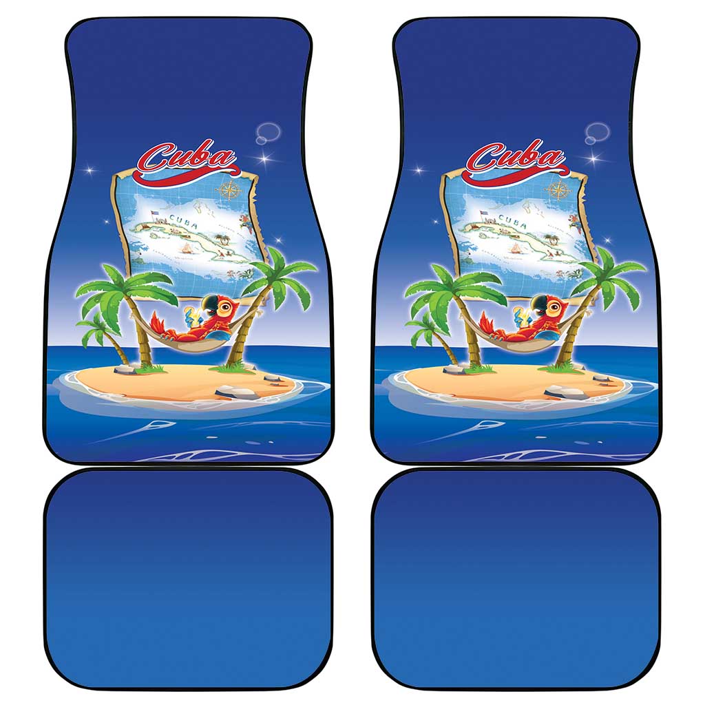 Cuba Car Mats Funny Macaw Decorative Map