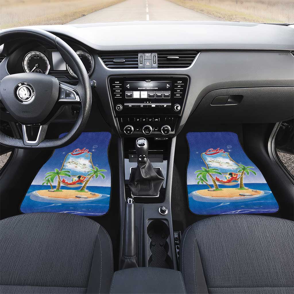 Cuba Car Mats Funny Macaw Decorative Map