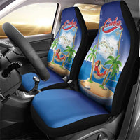 Cuba Car Seat Cover Funny Macaw Decorative Map