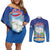Cuba Couples Matching Off Shoulder Short Dress and Long Sleeve Button Shirt Funny Macaw Decorative Map
