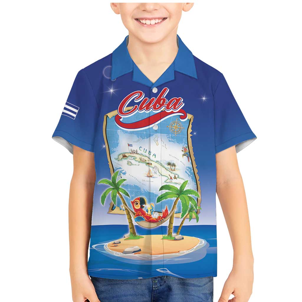 Cuba Family Matching Mermaid Dress and Hawaiian Shirt Funny Macaw Decorative Map
