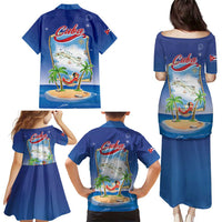 Cuba Family Matching Puletasi and Hawaiian Shirt Funny Macaw Decorative Map