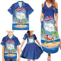 Cuba Family Matching Summer Maxi Dress and Hawaiian Shirt Funny Macaw Decorative Map
