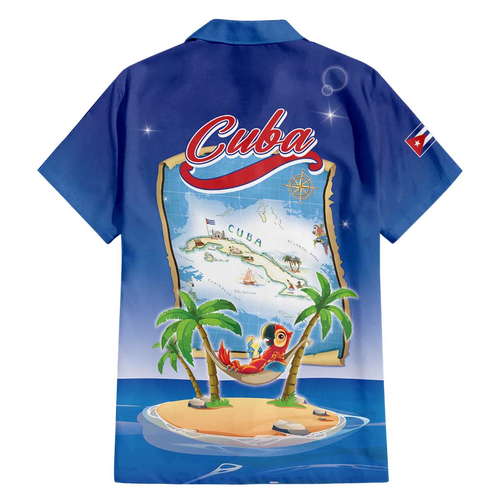 Cuba Family Matching Summer Maxi Dress and Hawaiian Shirt Funny Macaw Decorative Map