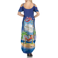 Cuba Family Matching Summer Maxi Dress and Hawaiian Shirt Funny Macaw Decorative Map