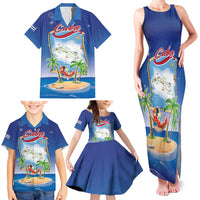 Cuba Family Matching Tank Maxi Dress and Hawaiian Shirt Funny Macaw Decorative Map