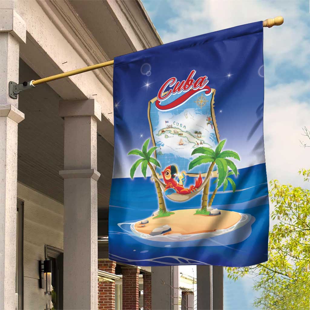 Cuba Garden Flag Funny Macaw Decorative Map