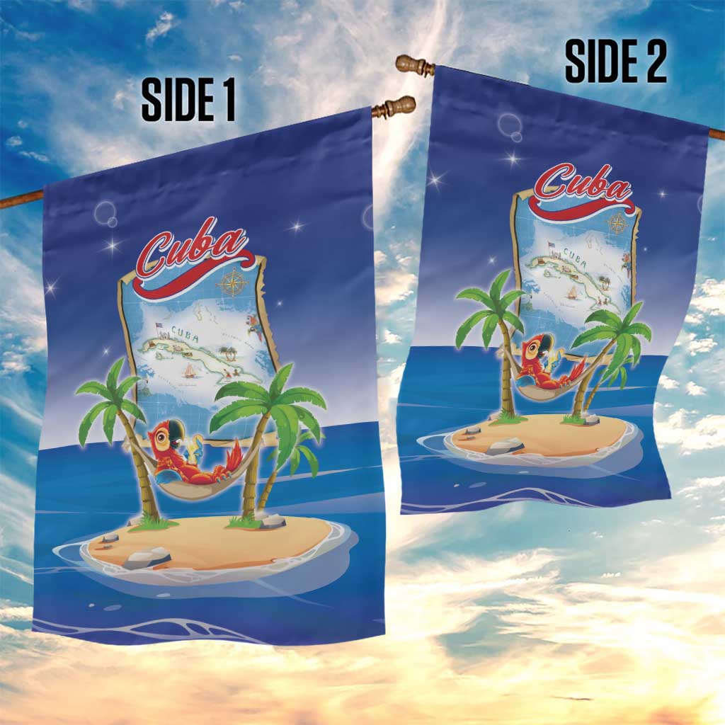 Cuba Garden Flag Funny Macaw Decorative Map