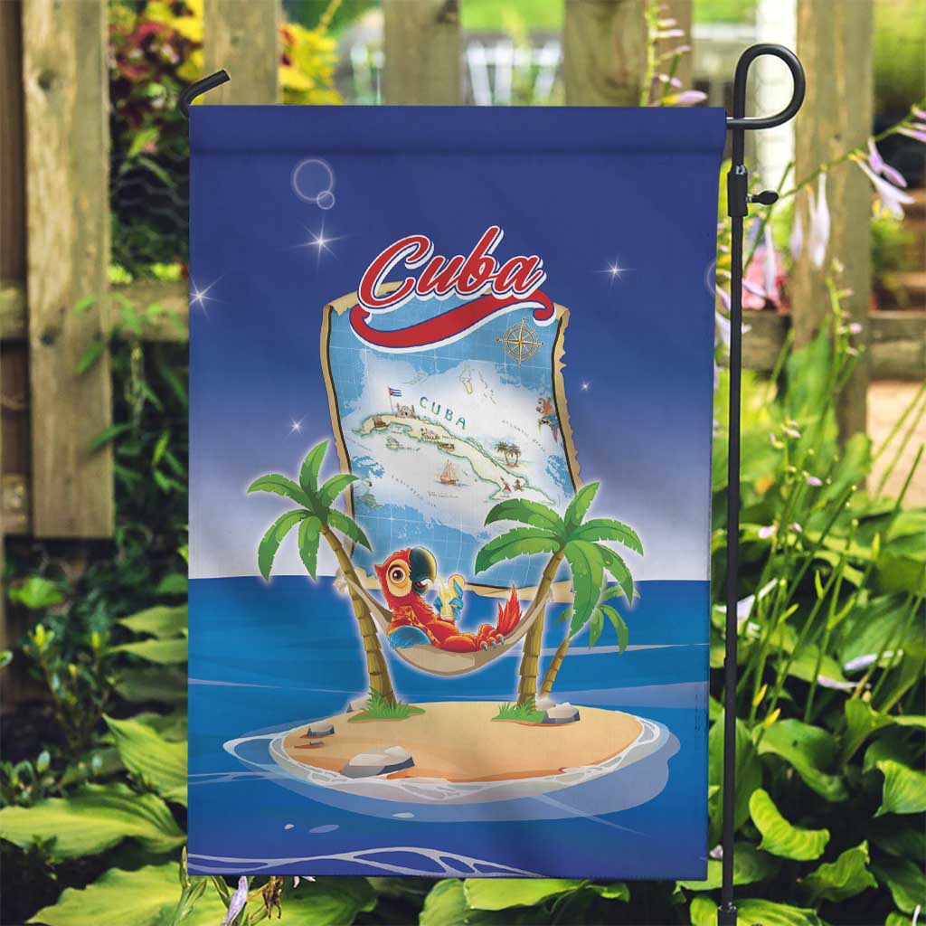 Cuba Garden Flag Funny Macaw Decorative Map