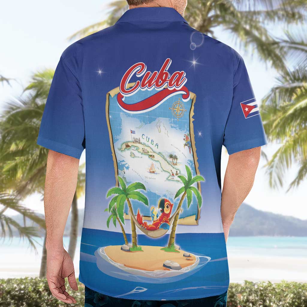 Cuba Hawaiian Shirt Funny Macaw Decorative Map