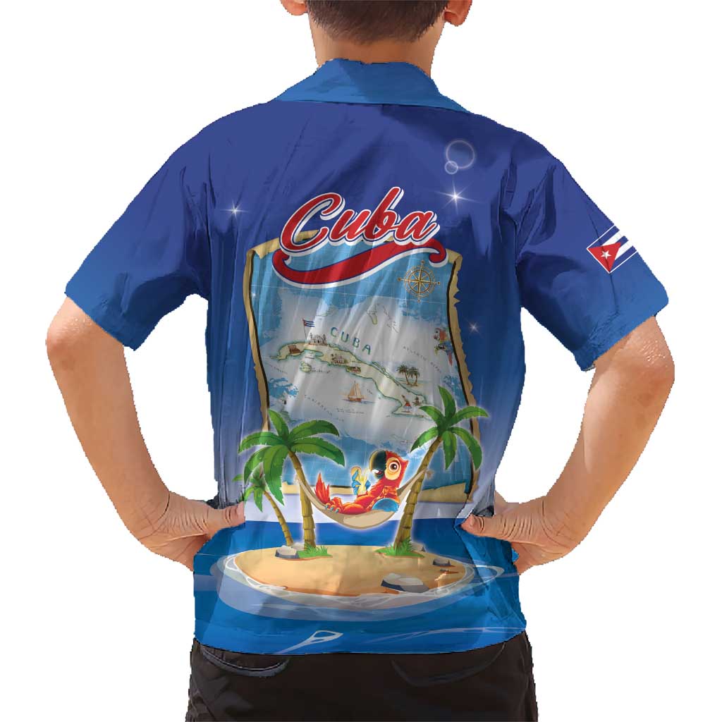 Cuba Kid Hawaiian Shirt Funny Macaw Decorative Map