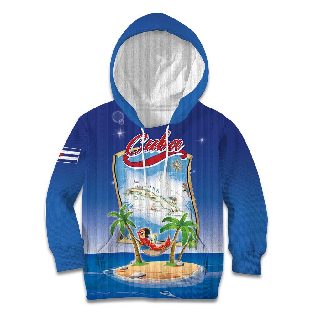 Cuba Kid Hoodie Funny Macaw Decorative Map