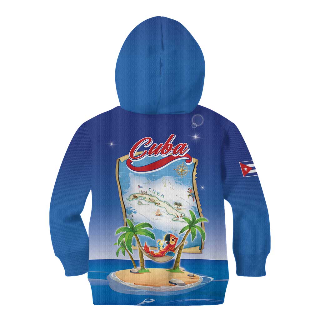 Cuba Kid Hoodie Funny Macaw Decorative Map