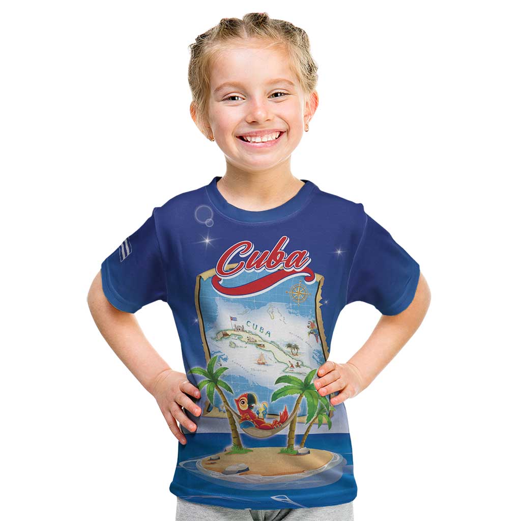 Cuba Kid T Shirt Funny Macaw Decorative Map