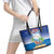 Cuba Leather Tote Bag Funny Macaw Decorative Map