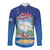 Cuba Long Sleeve Button Shirt Funny Macaw Decorative Map