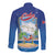 Cuba Long Sleeve Button Shirt Funny Macaw Decorative Map