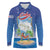 Cuba Long Sleeve Polo Shirt Funny Macaw Decorative Map