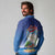 Cuba Long Sleeve Polo Shirt Funny Macaw Decorative Map