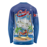 Cuba Long Sleeve Shirt Funny Macaw Decorative Map