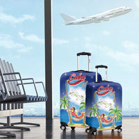 Cuba Luggage Cover Funny Macaw Decorative Map