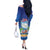 Cuba Off The Shoulder Long Sleeve Dress Funny Macaw Decorative Map