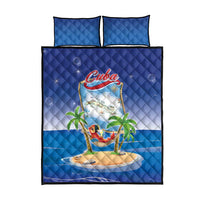 Cuba Quilt Bed Set Funny Macaw Decorative Map