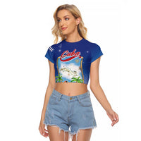 Cuba Raglan Cropped T Shirt Funny Macaw Decorative Map