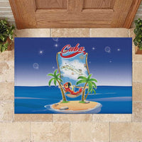 Cuba Rubber Doormat Funny Macaw Decorative Map